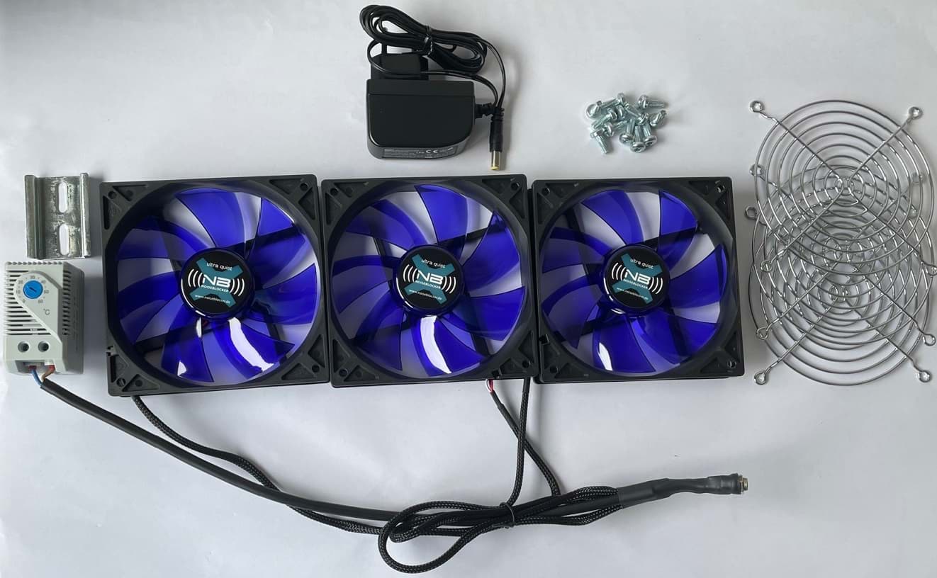 Leiser 12V Lüfter mit Thermostat & Netzteil Low Noise gegen Wärmestau. 19 ZollTec GmbH